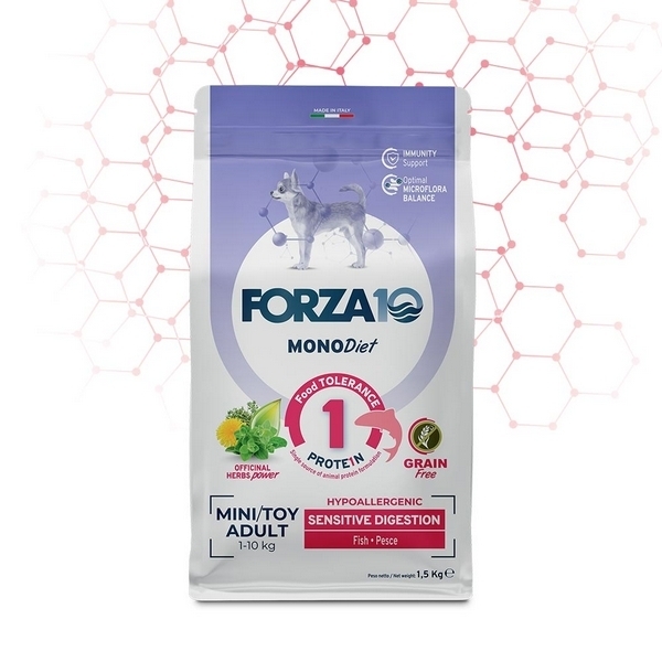 Foto principale Crocchette per Cani Adulti Forza10 MonoDiet Sensitive Digestion Taglia Piccola/Toy Gusto Pesce 1,5kg