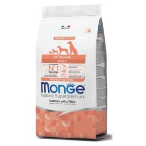 Foto principale Crocchette per Cani Adulti Monge Natural Superpremium Monoprotein All Breed Gusto Salmone e Riso 12kg