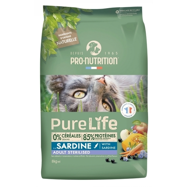 Foto principale Cibo per Gatti Adulti Sterilizzati Pro-Nutrition Flatazor Pure Life Sterilised Gusto Sardine 8kg