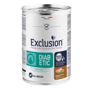 Foto principale Cibo Umido per Cani Adulti con Diabete Mellito Exclusion Diet Diabetic Gusto Maiale, Sorgo e Piselli 400gr