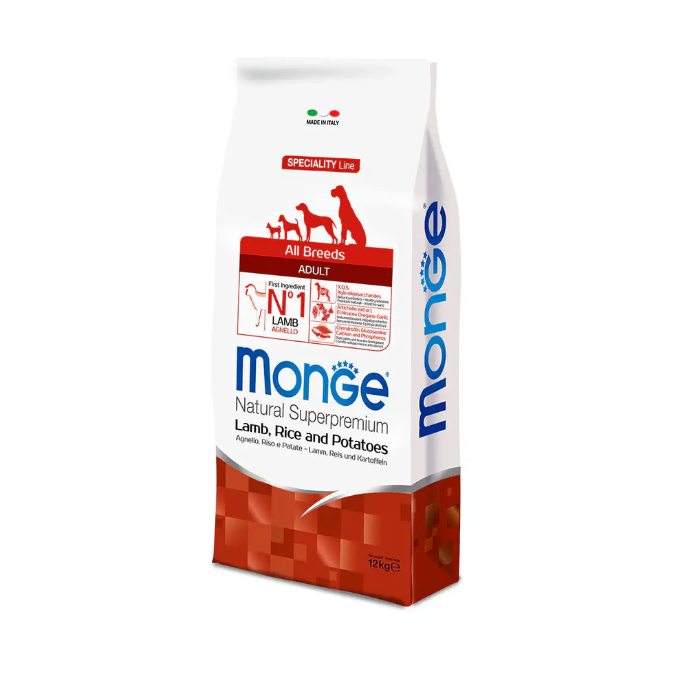 Foto principale Monge Natural Superpremium All Breeds Adult Monoprotein Agnello con Riso e Patate 12kg