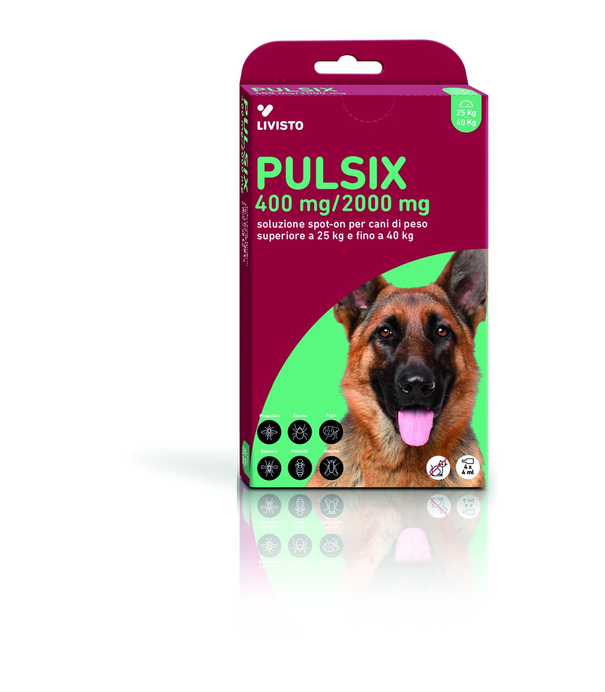 Foto principale Pulsix spot on 4 pipette cani da 25 fino a 40 kg